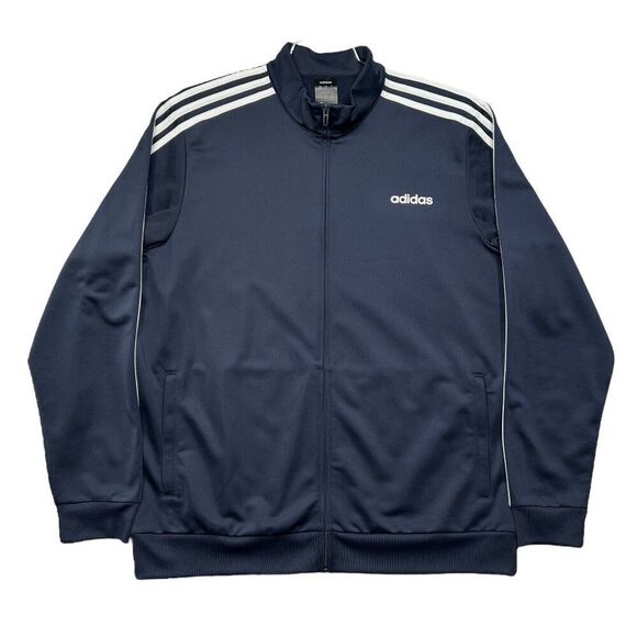 Adidas Men's Size XL Essentials 3 Stripe Tricot Track Jacket - Picture 1 of 12